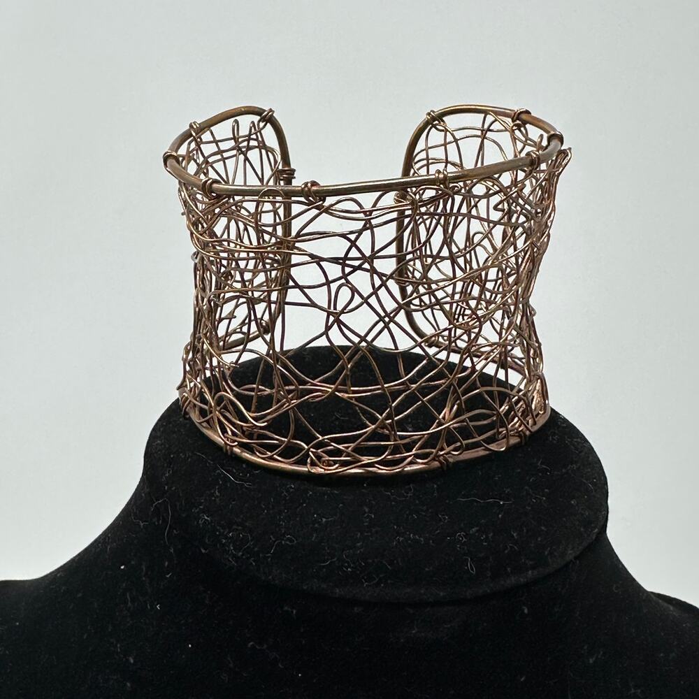Unbranded Copper Wire Metal Cuff Bracelet Abstract Design One Size